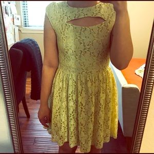 midi dress with bright yellow accents